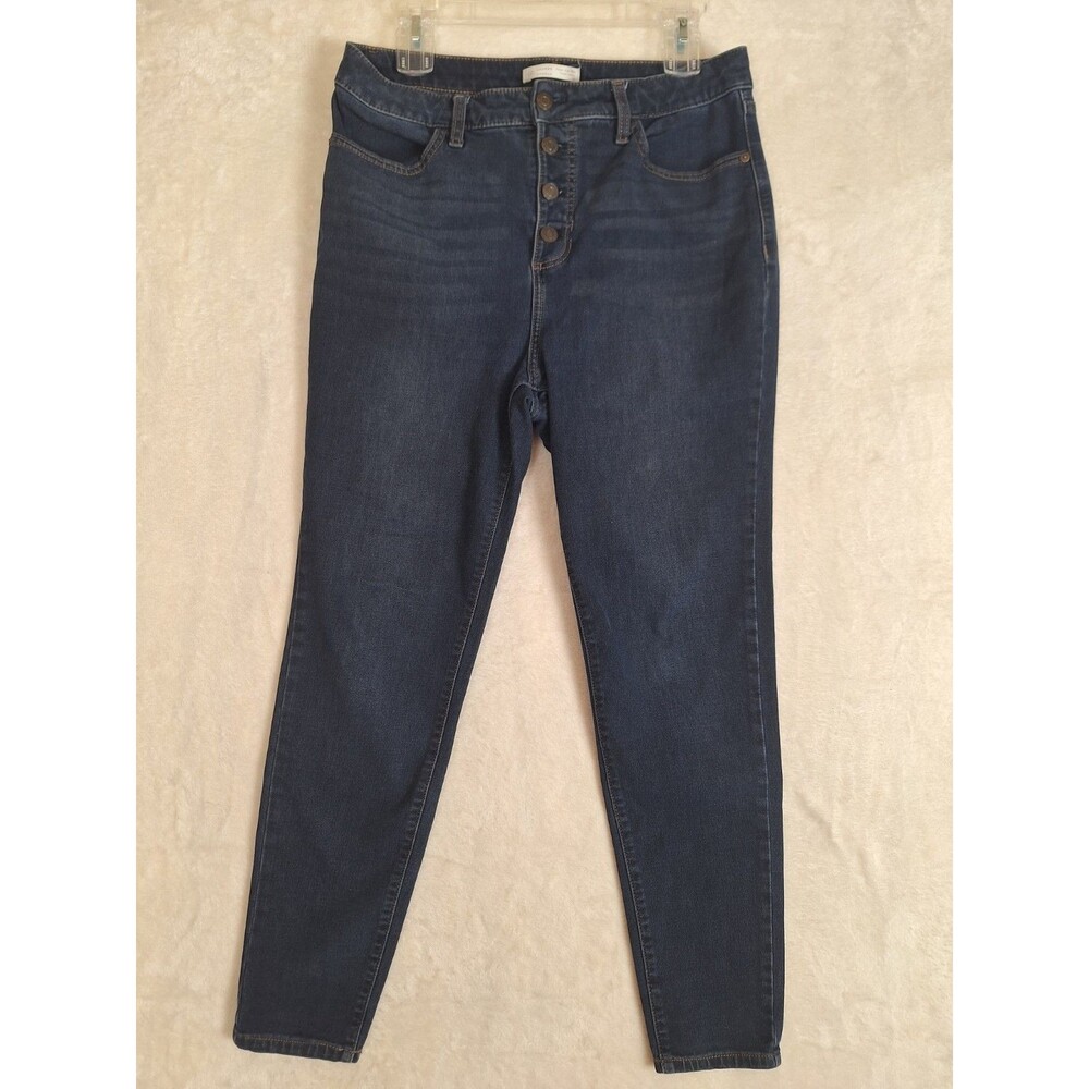 Super High Rise Super Skinny Jeans Womens 10 Dark Wash Button Fly Lauren Conrad